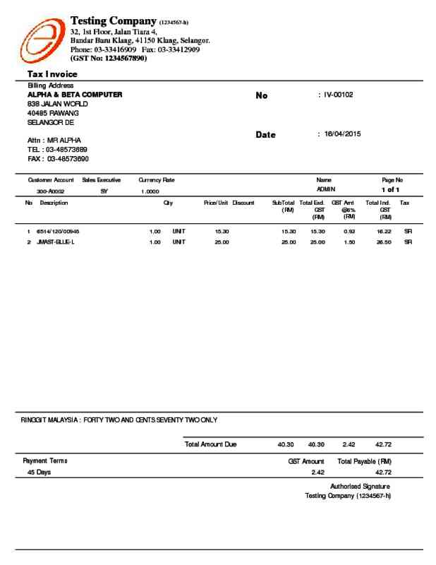 16 Tax Invoice